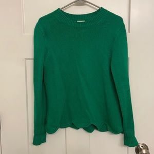JCREW scallop hem sweater